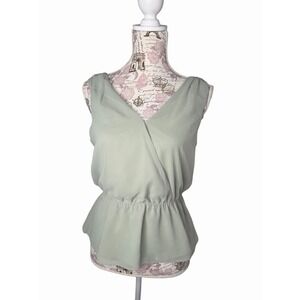 Banana Republic Women Green Sleeveless Blouse XS